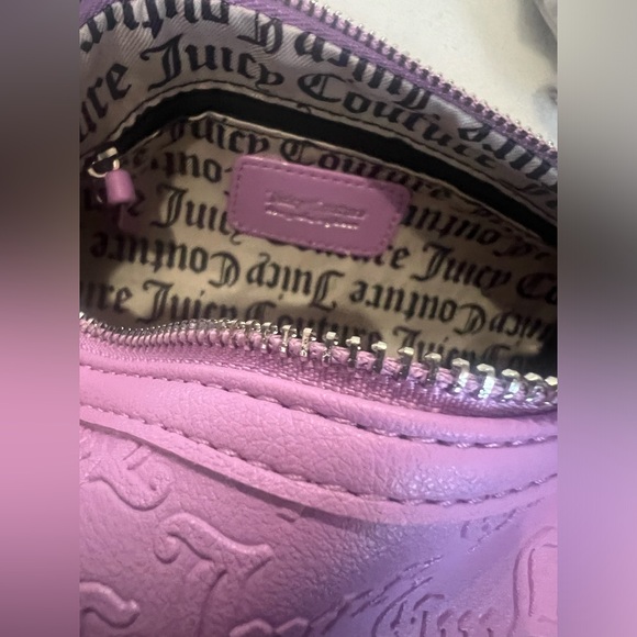 Juicy Couture String of Pearls Roll Bag – Violet Embossed Shoulder Bag - Picture 4 of 8